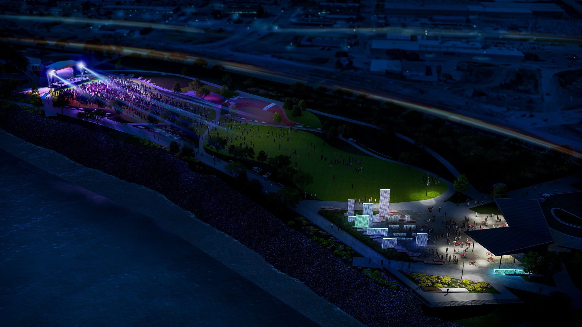 Missouri River riverfront redevelopment rendering